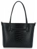 BEE BAG Elegancka Torebka Damska L w motyw aligatora Veronica Czarna